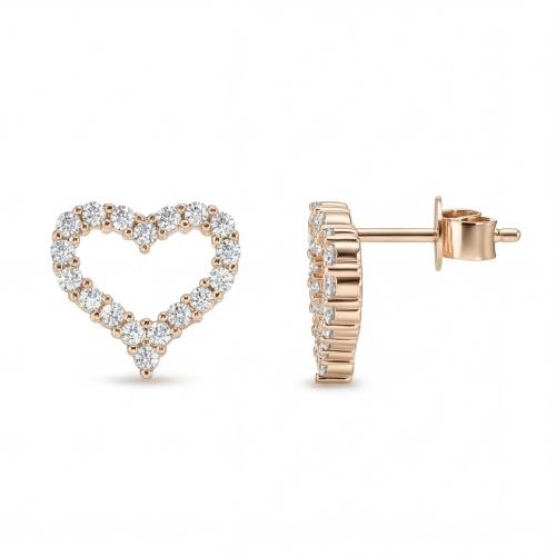 Corazon - Moissanit-Ohrstecker in herzförmiger Pavé-Fassung