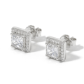 Imperia - Princess Moissanite Ohrstecker in Halo-Fassung