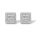 Imperia - Princess Moissanite Ohrstecker in Halo-Fassung