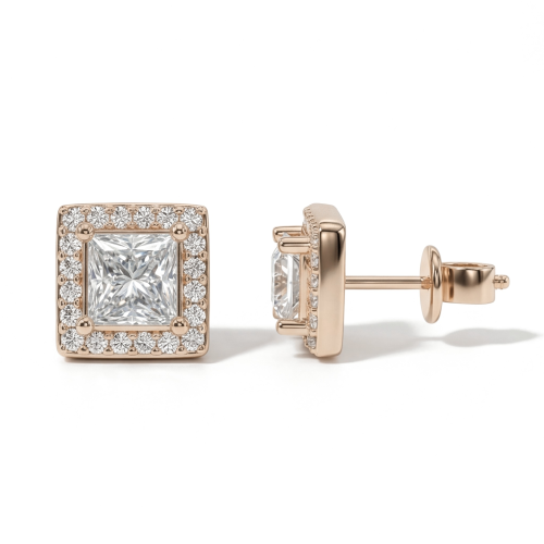 Imperia - Moissanit-Ohrstecker Princess Cut mit Halo