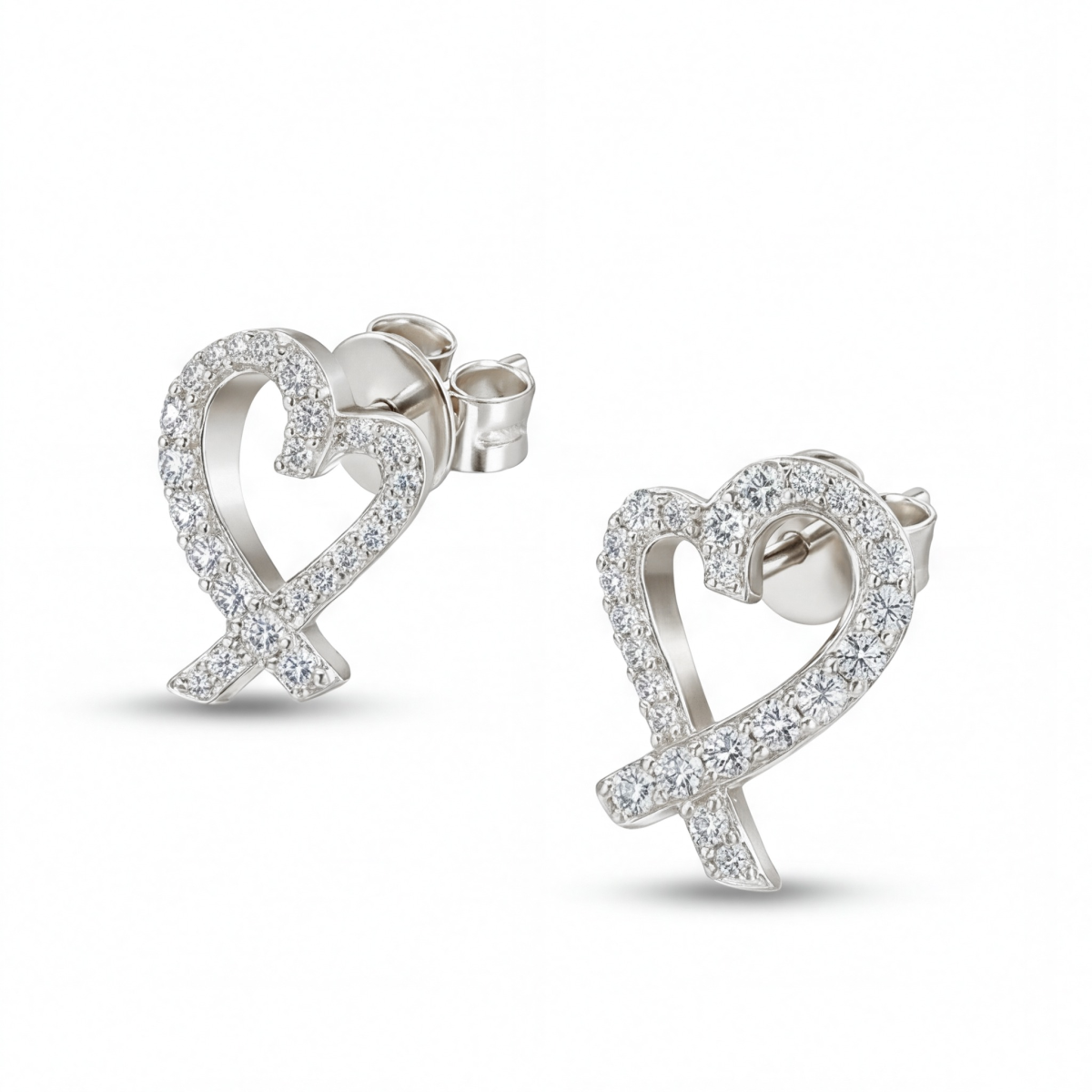 Heart Strings - Moissanit-Ohrstecker in Pavé-Fassung