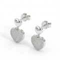 Hearts of Pavé - Moissanit Tropfen-Ohrringe im Pavé-Fassung