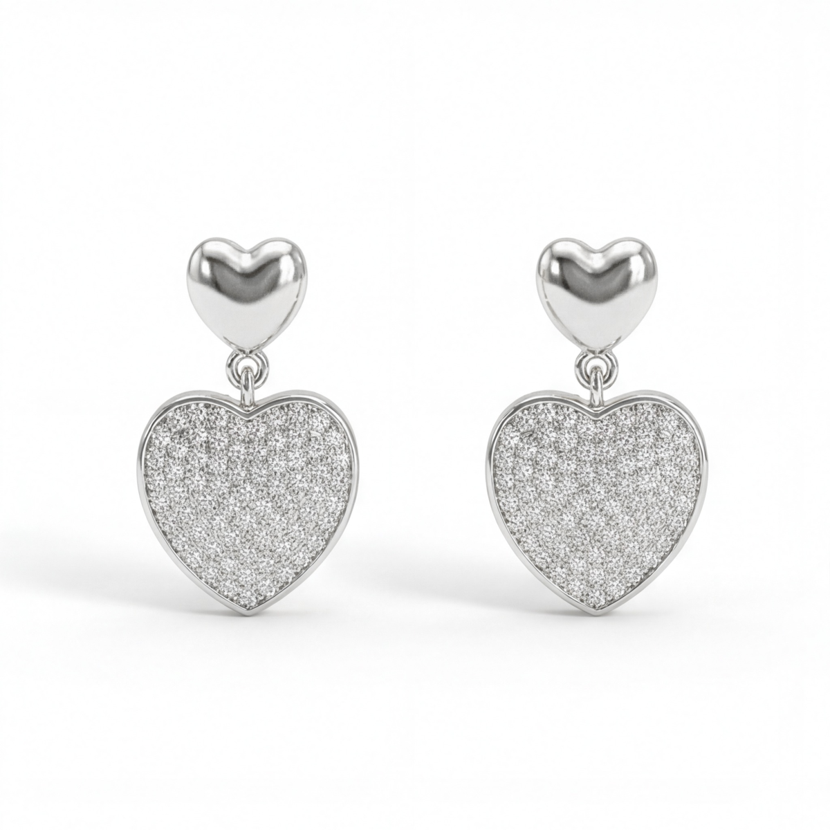 Hearts of Pavé - Moissanit Tropfen-Ohrringe im Pavé-Fassung