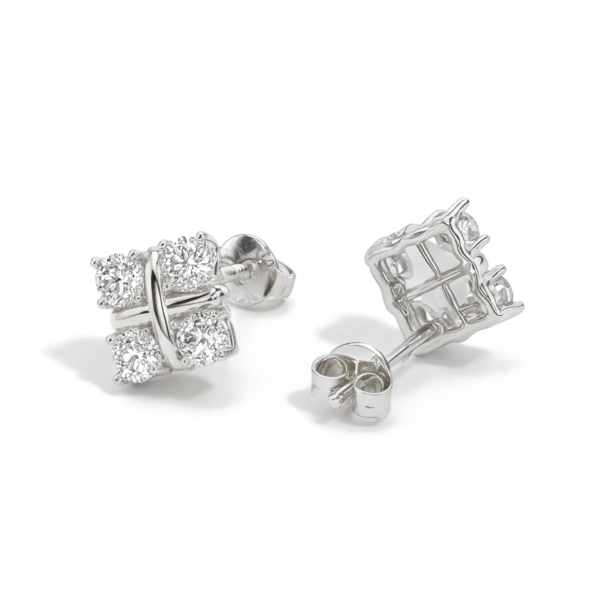 Moissanite Quadrants - Moissanit Ohrstecker