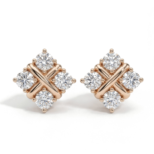 Moissanite Quadrants - Moissanit-Ohrstecker