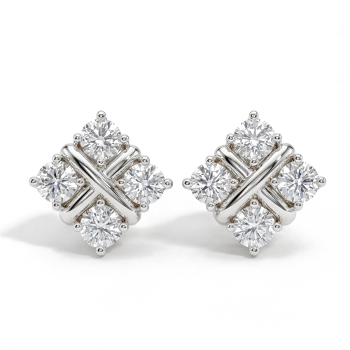 Moissanite Quadrants - Moissanit-Ohrstecker