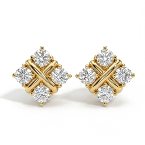 Moissanite Quadrants - Moissanit-Ohrstecker