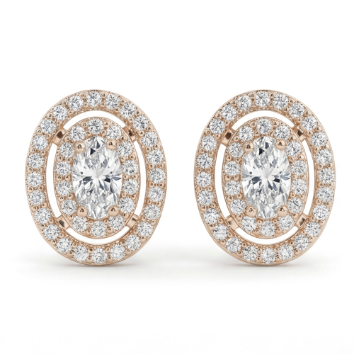 Brilliance - Moissanit-Ohrstecker Oval mit Halo