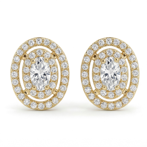 Brilliance - Moissanit-Ohrstecker Oval mit Halo