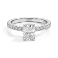 Astra - Moissanit-Ring mit Pavé-Seitensteinen und verstecktem Halo