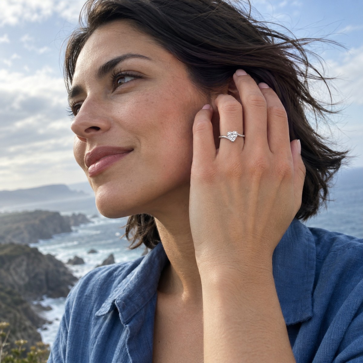 Amora - Moissanit-Solitärring Herz | My Moissanite