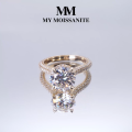 Cassiane - Moissanit Verlobungsring Mit Pavé-Set Akzentsteinen