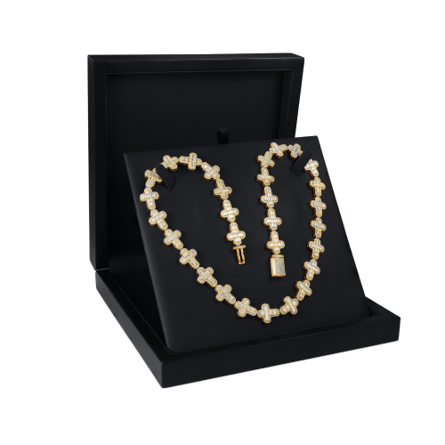 Gold-Moissanit-Halsketten