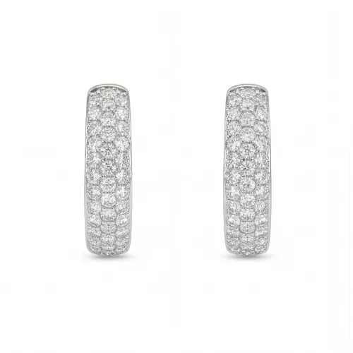 Glintique - Kolczyki Huggie z Moissanitem z Oprawą Pavé i Zapięciem na Zawias