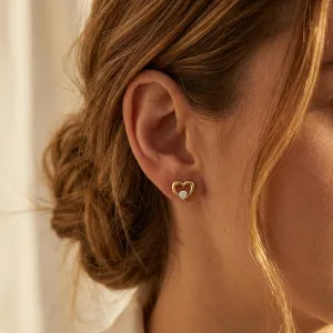 Gold-Moissanit-Ohrringe