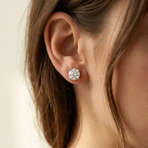 Silberne Moissanit-Ohrringe