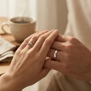 Silberne Moissanit-Trauringe