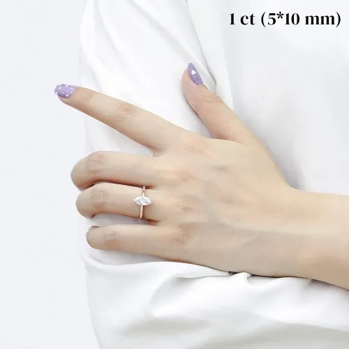 Liana - Marquise-Schliff Moissanit Solitärring - lifestyle