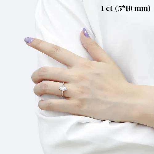 Liana - Marquise-Schliff Moissanit Solitärring - lifestyle