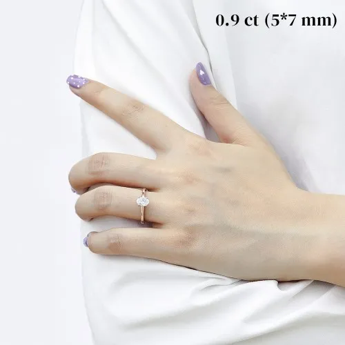 Eloise - Ovalschliff Solitär Moissanit Ring - lifestyle