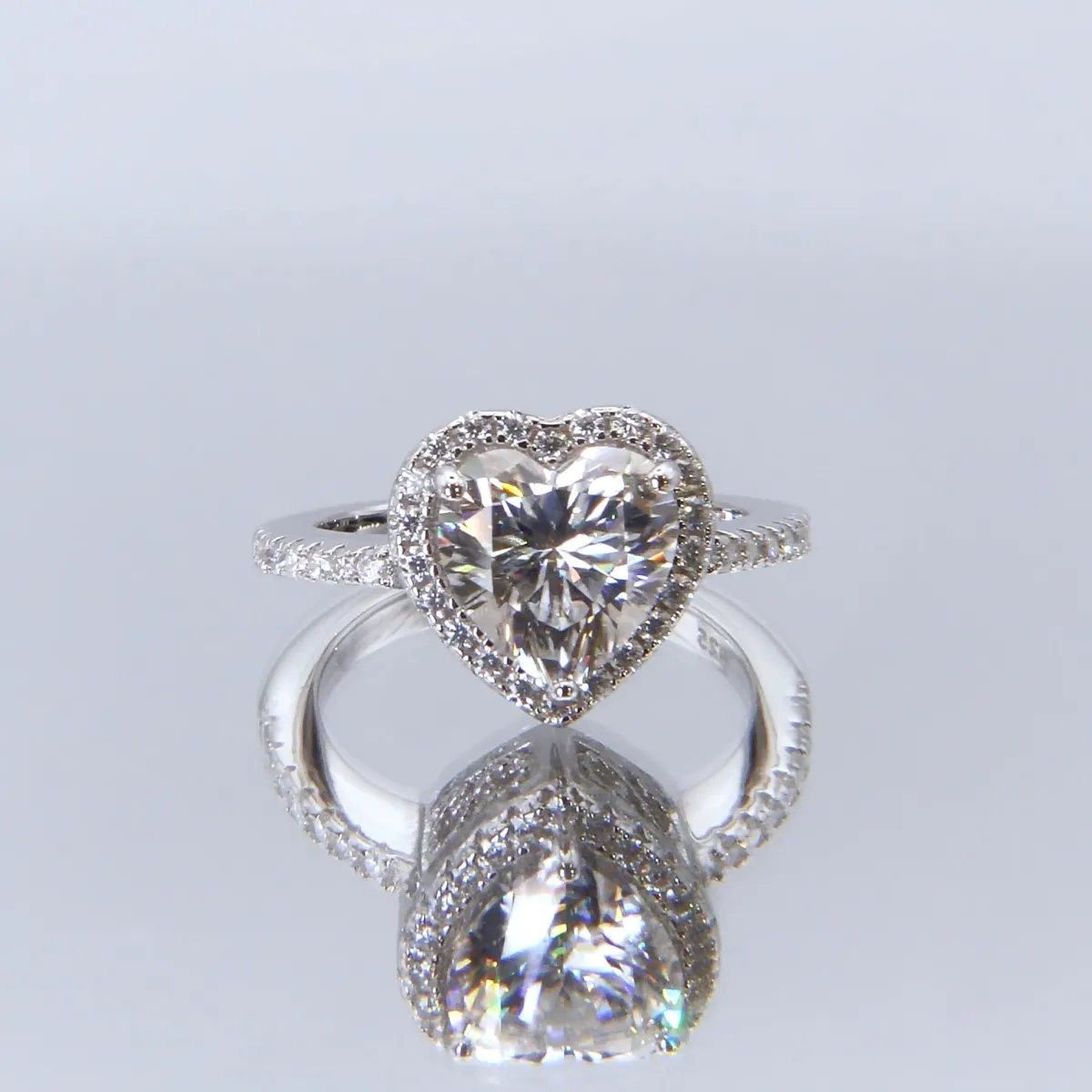 Amora - Heart Solitaire Moissanite Ring