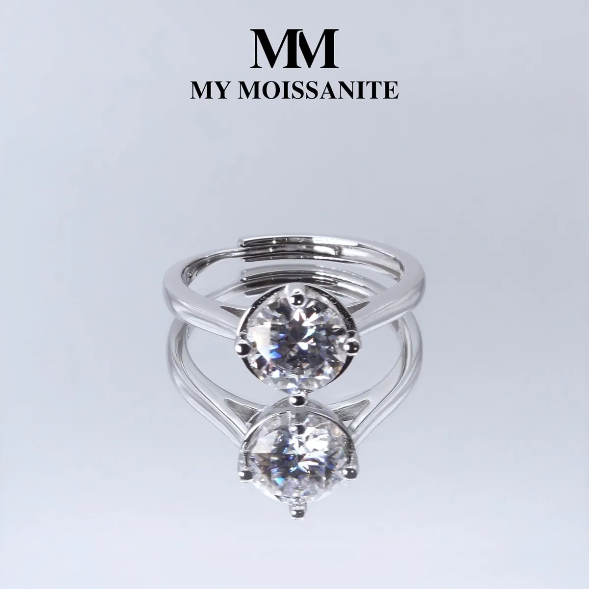 Unum - Verstellbarer Solitär-Moissanit-Ring