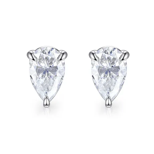 Droplet - Pear Cut Moissanite Stud Earrings