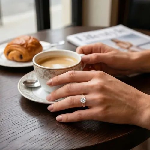 Feathra - Harry Potter Goldener Schnatz Moissanit-Ring mit geflügelten Akzenten - lifestyle