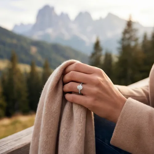 Mystique - Ovalschliff Solitär-Moissanit-Ring mit Versteckter Halo | Wedfit - lifestyle