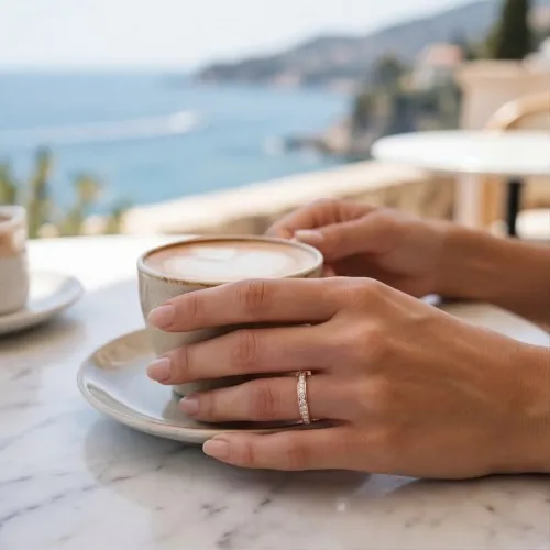 Zenora - Moissanit Eternity Ring Mit Kanalfassung - lifestyle