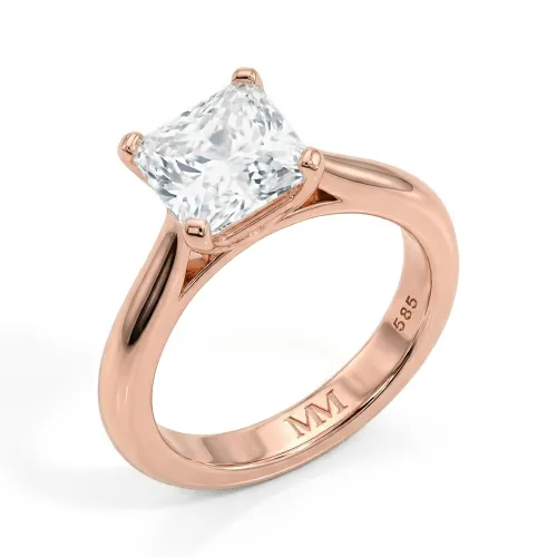Iris – Princess-Schliff Solitär Moissanitring