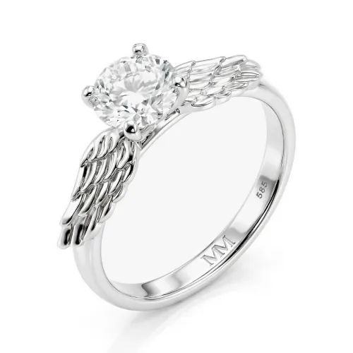 Feathra - Harry Potter Goldener Schnatz Moissanit-Ring mit geflügelten Akzenten