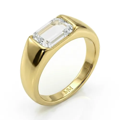 Portraitix - Herrenring mit Portrait-Schliff Moissanit