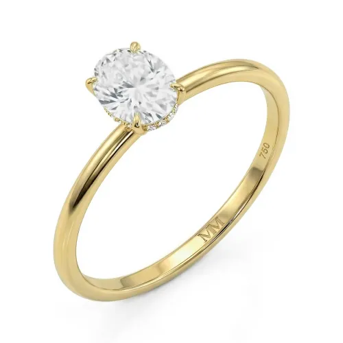 Mystique - Ovalschliff Solitär-Moissanit-Ring mit Versteckter Halo | Wedfit