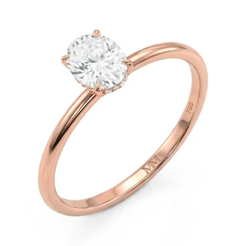 Mystique - Ovalschliff Solitär-Moissanit-Ring mit Versteckter Halo | Wedfit