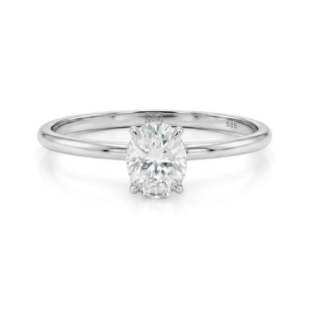 Mystique - Ovaler Solitaire Moissanite Ring mit Hidden Halo | Wedfit