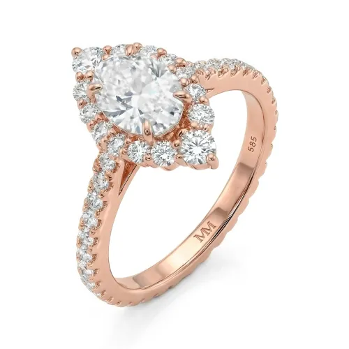 Haloise - Halo Ovalschliff Moissanit Verlobungsring | Wedfit