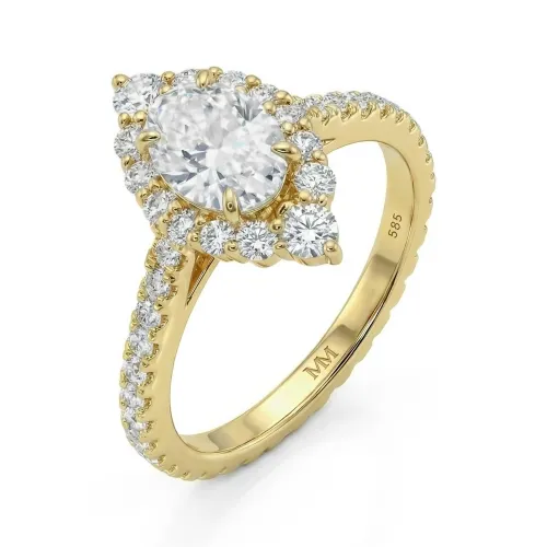 Haloise - Halo Ovalschliff Moissanit Verlobungsring | Wedfit