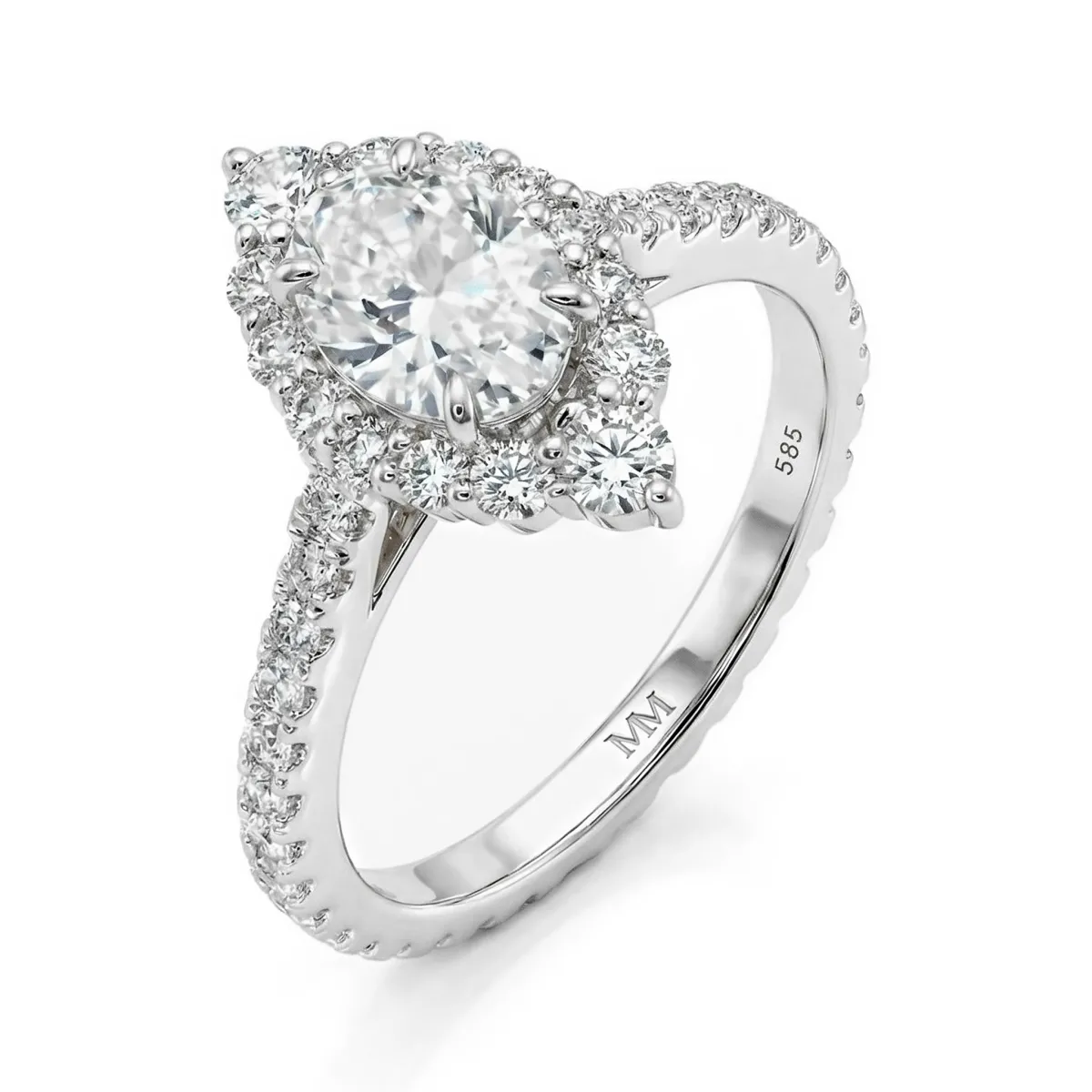 Haloise - Halo Oval Moissanite Verlobungsring | Wedfit