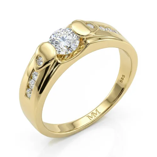 Onyx - Herrenring mit Moissanit im Radiant-Schliff und seitlichen Akzentsteinen