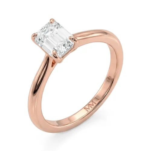 Elysium - Smaragdschliff Solitär Moissanit Ring