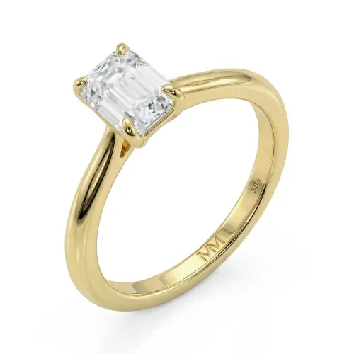 Elysium - Smaragdschliff Solitär Moissanit Ring
