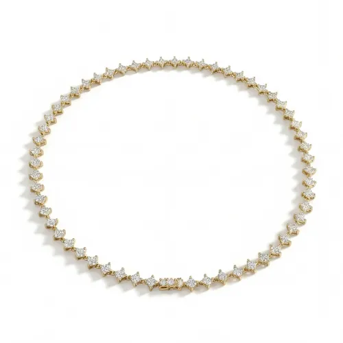 Pentara - Moissanit Tennis Halskette im Pavé-Fassung