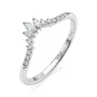 Serenella - Marquise-Schliff und Rundschliff Moissanit Ehering