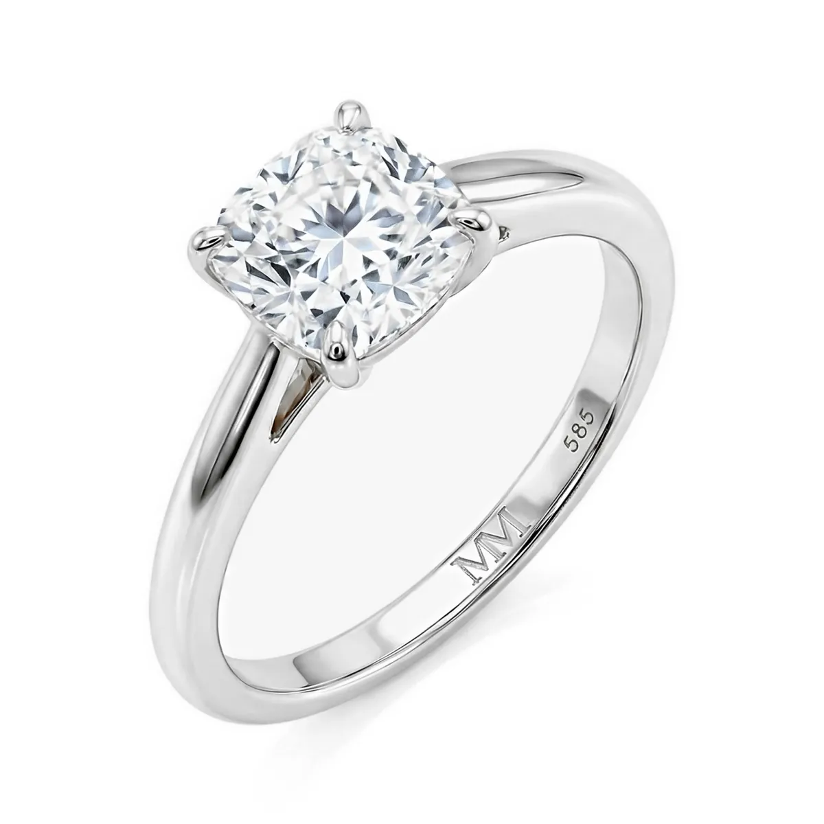 Elysia - Trillion Solitaire Moissanite Ring