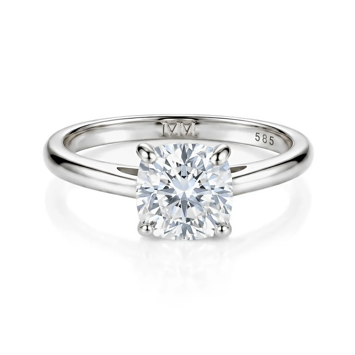 Elysia - Trillion Solitaire Moissanite Ring