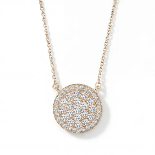 Brillante - Rundschliff Moissanit Cluster-Anhänger mit Pavé Halo