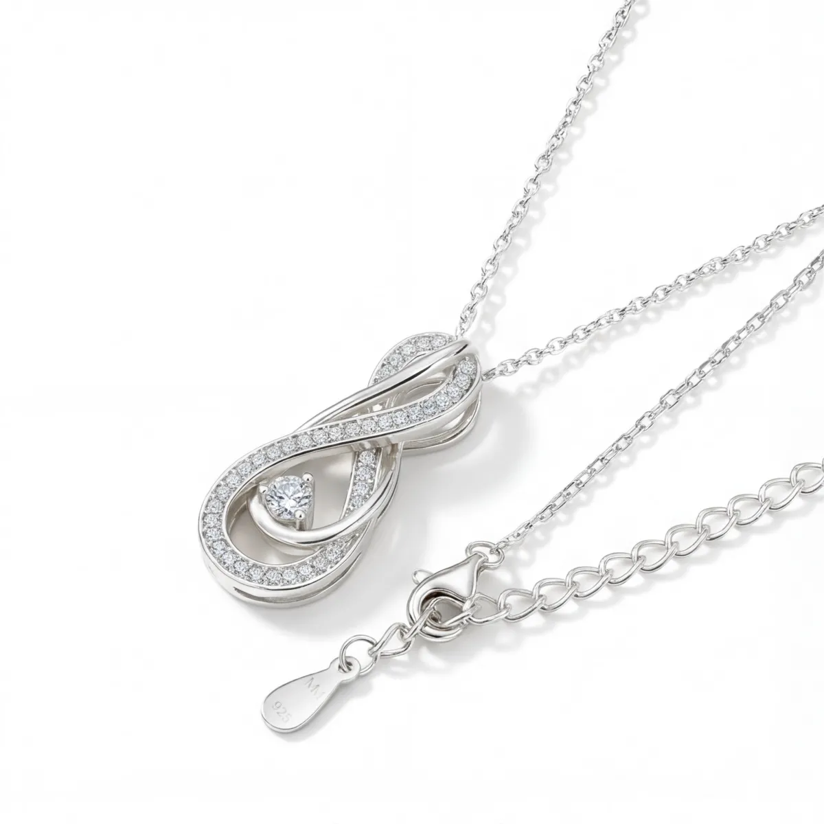 Infinity - Twisting Pavé Moissanit Anhänger
