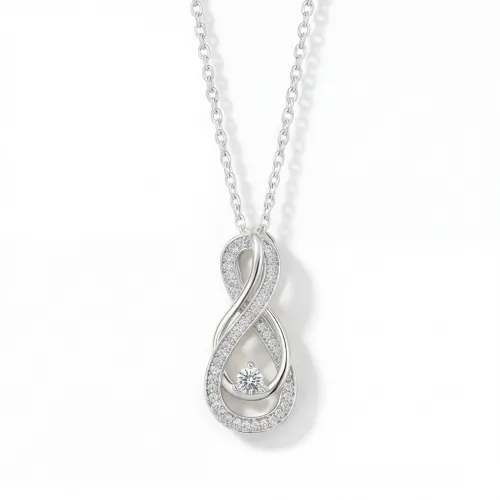 Infinity - Gedrehtes Pavé Moissanit-Anhänger
