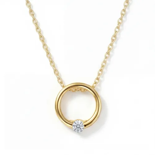 Luna - Zeitgenössischer Solitär-Moissanit-Anhänger